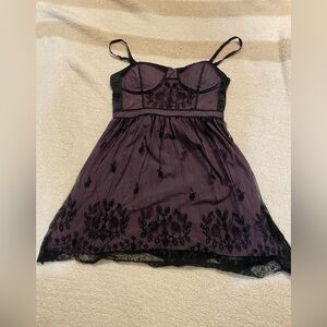 American Eagle Outfitters Purple & Black Lace Chemise Slip